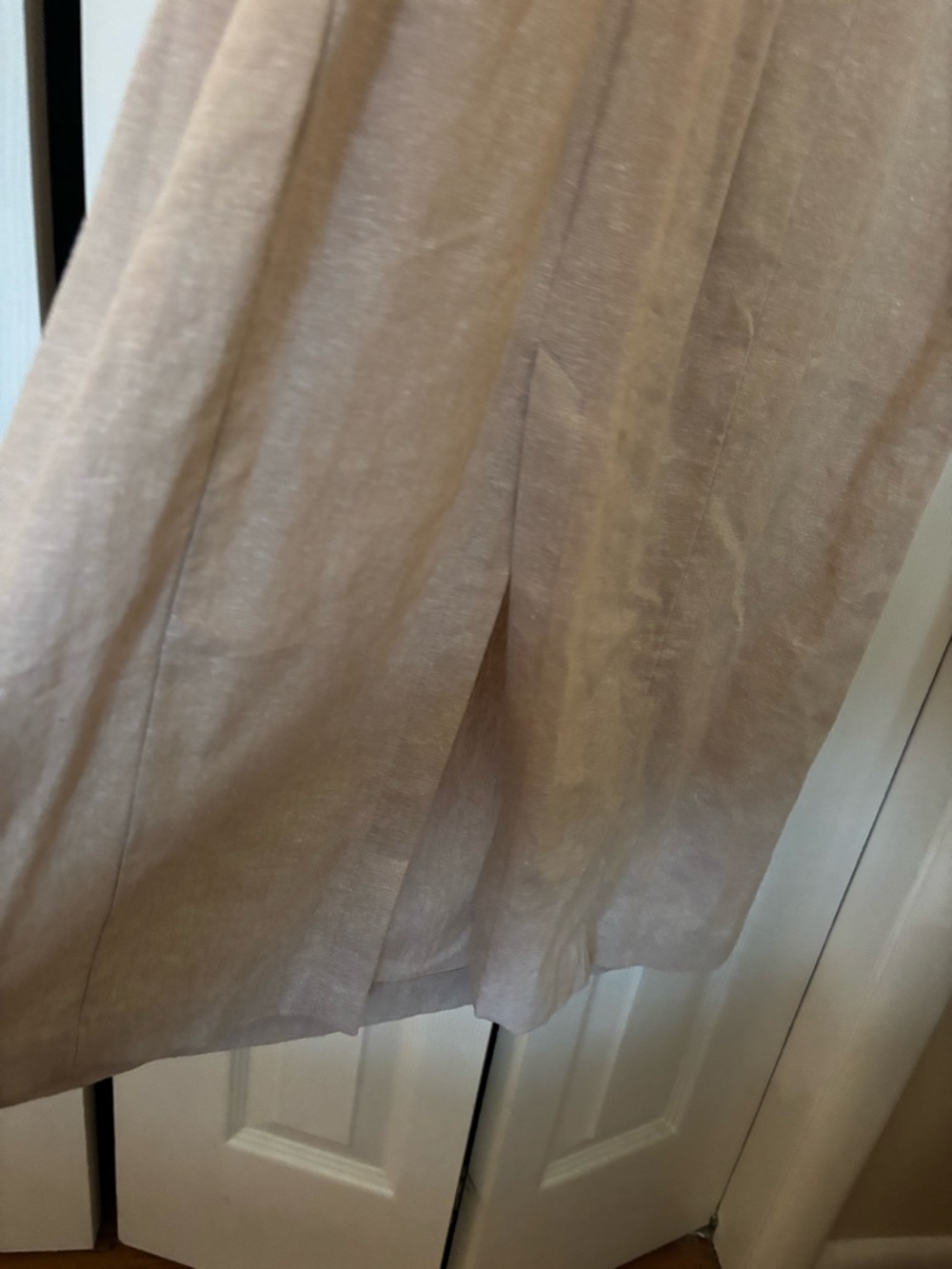 Old Navy Neutral Linen Beige Square-Neck Midi Dress - Picture 4 of 5